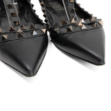 Valentino 'Rockstud Noir' Caged Ballerina Flats - Women's 39