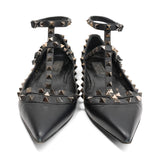 Valentino 'Rockstud Noir' Caged Ballerina Flats - Women's 39