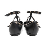 Valentino 'Rockstud Noir' Caged Ballerina Flats - Women's 39