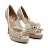 Valentino 'Bow D'Orsay Lace' Heels - Women's 38