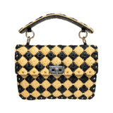 Valentino Raffia Rockstud Flap Bag