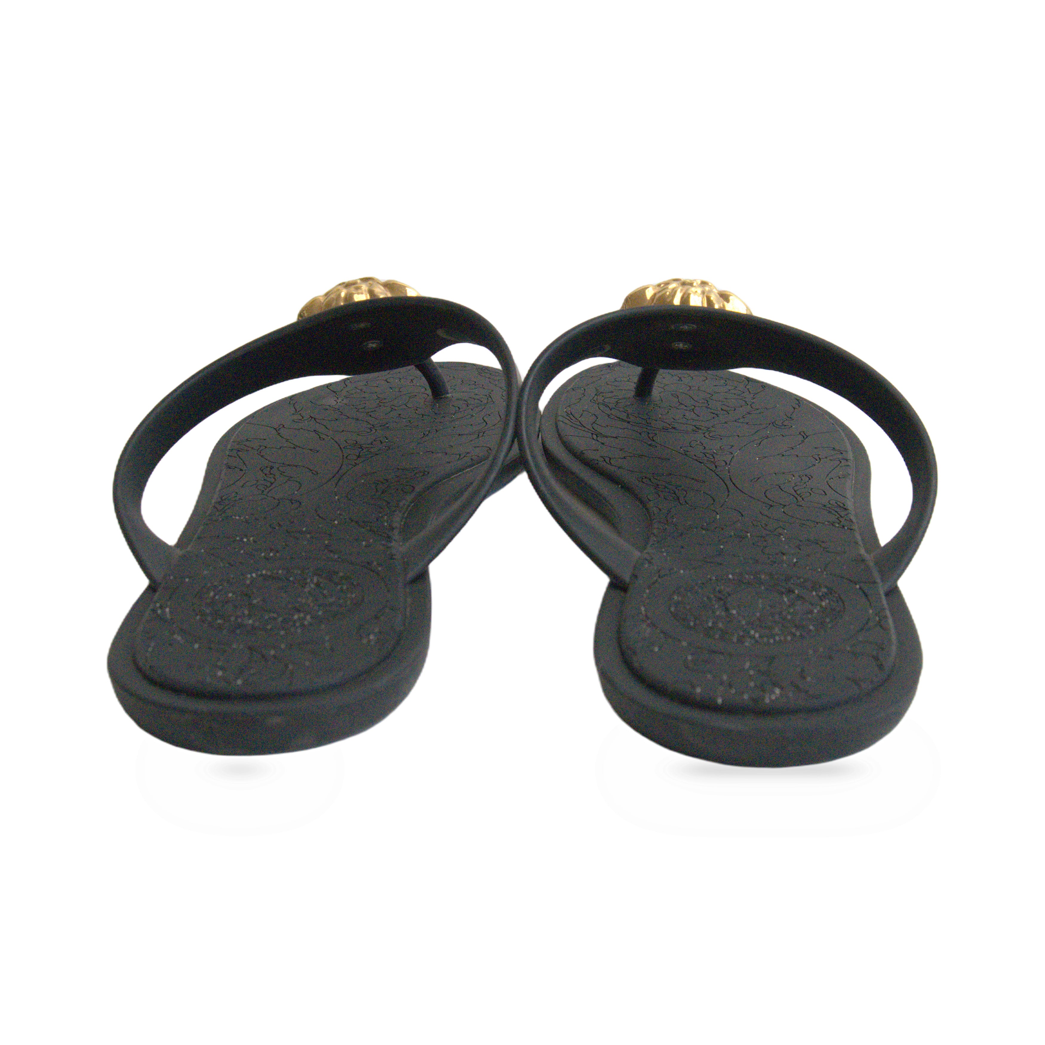 Versace Black Medusa Sandals back