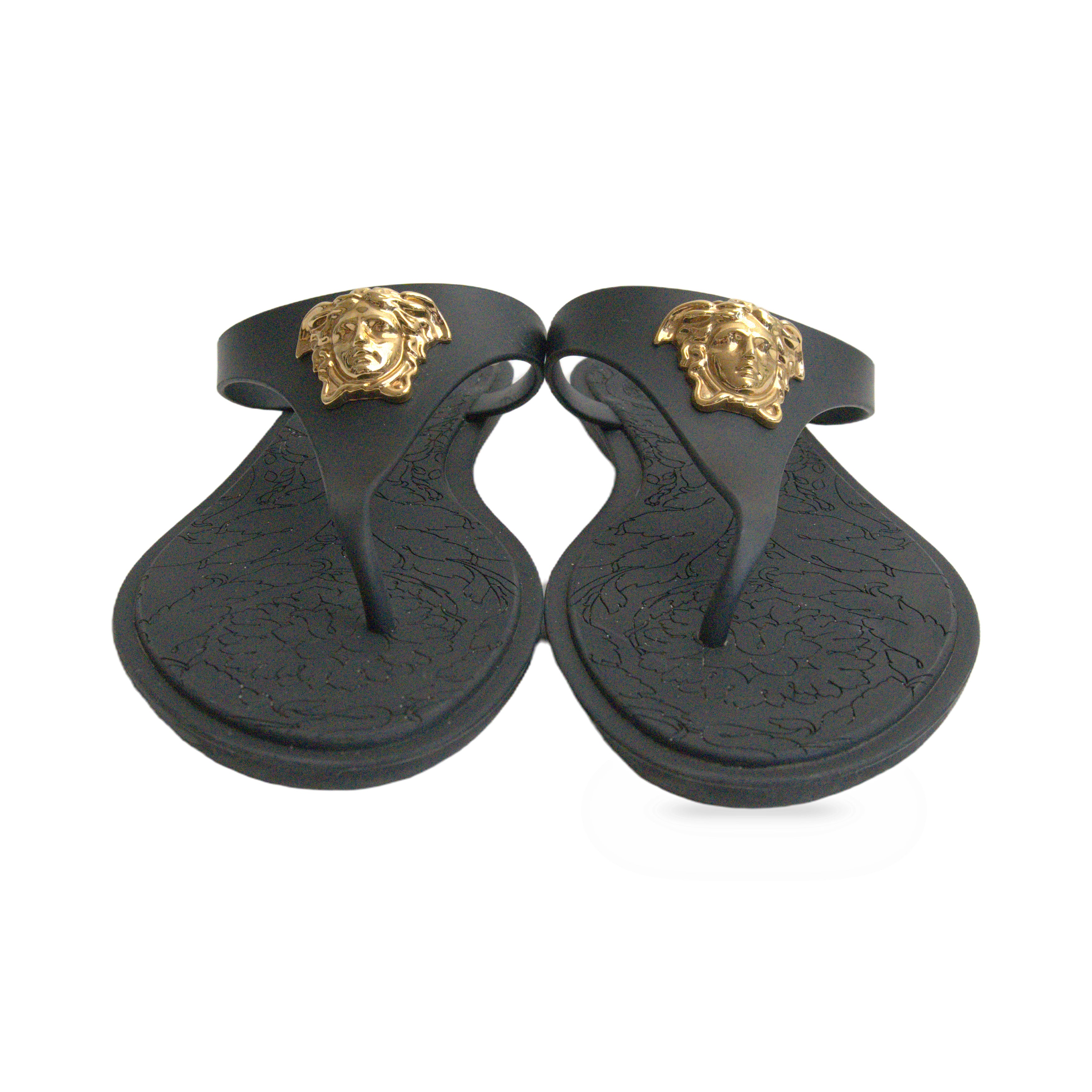 Versace Black Medusa Sandals front
