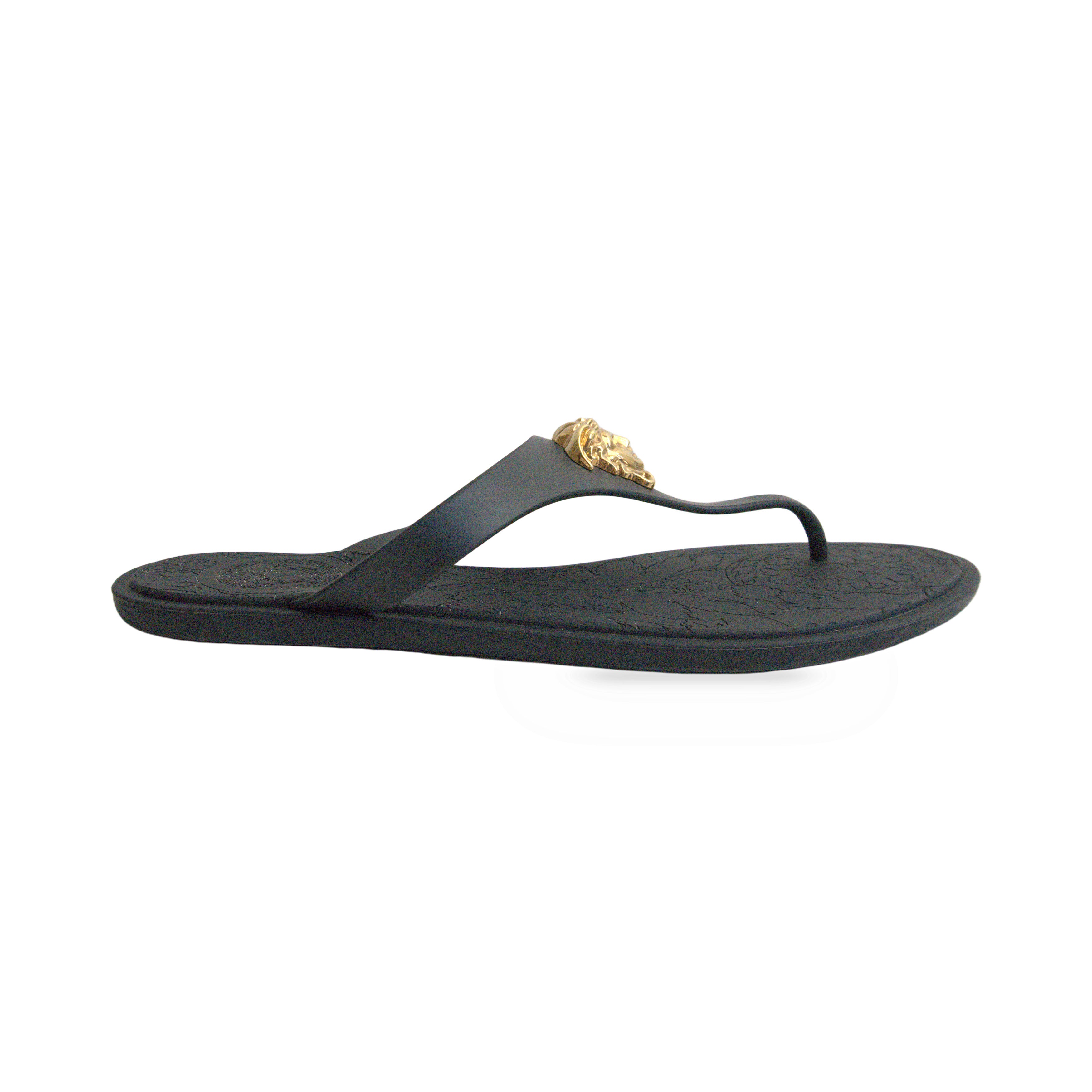 Versace Black Medusa Sandals side
