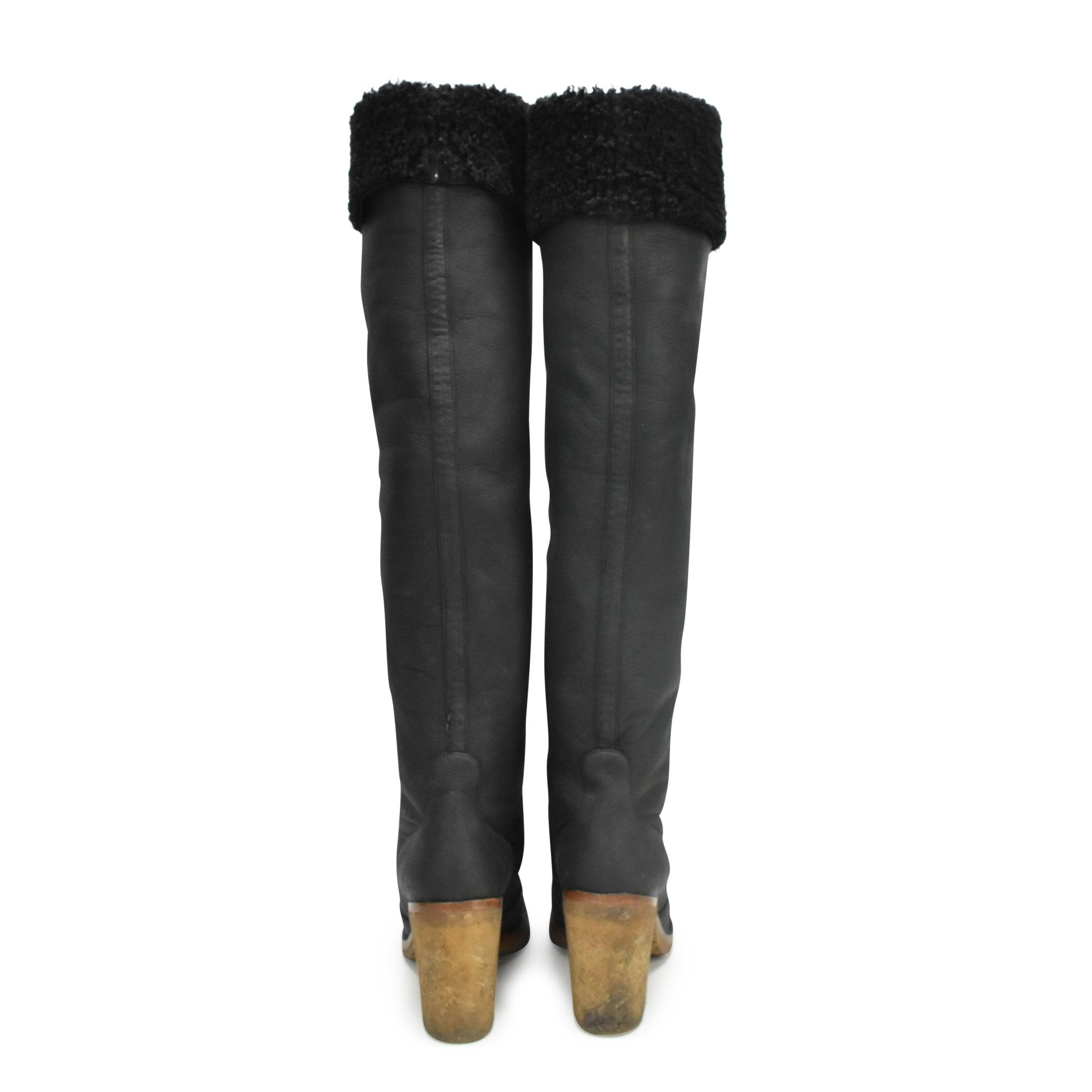 Chanel Shearling Boots - Women's 40 - Fashionably Yours