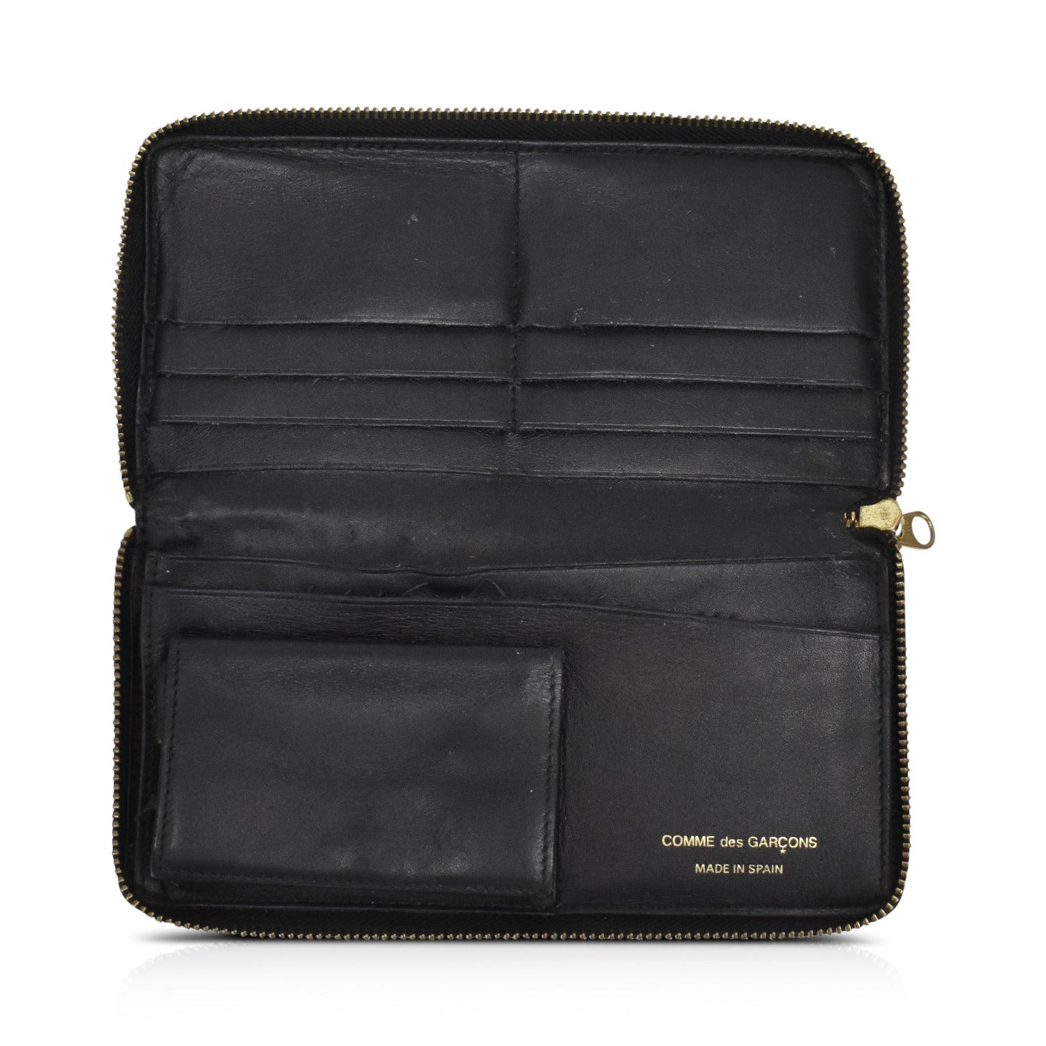 COMME DES GARCONS Black Gold Zip Leather Wallets Fashionably Yours