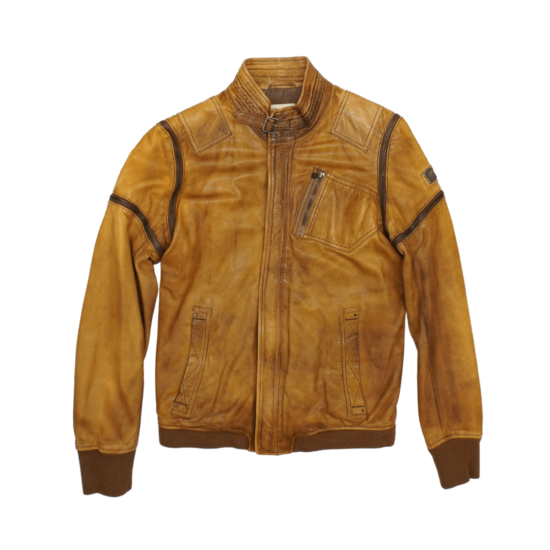 Diesel Convertible Leather Jacket - Men's S - Fashionably Yours