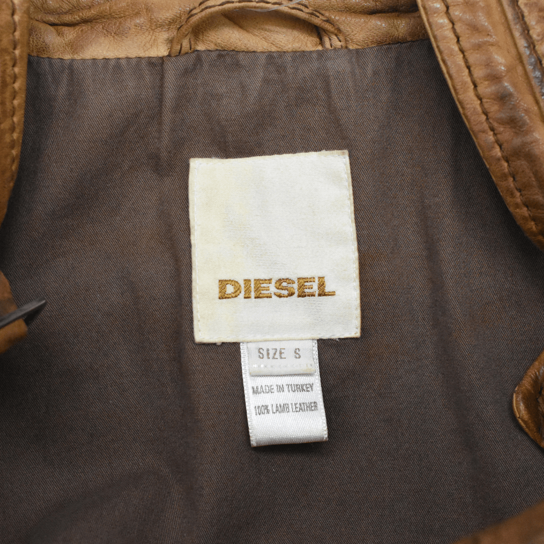 Diesel Convertible Leather Jacket - Men's S - Fashionably Yours