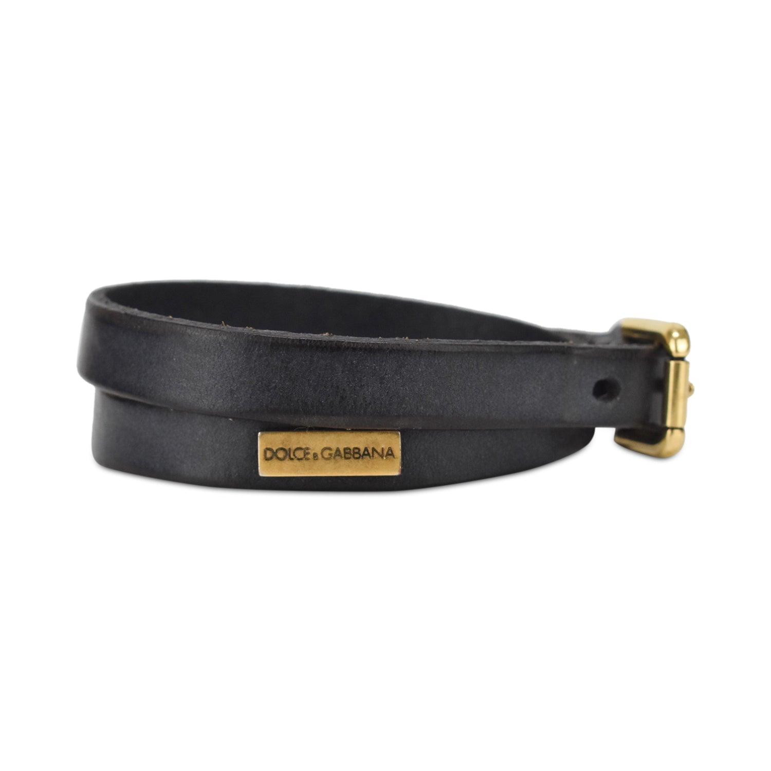 Dolce & Gabbana logo chain hot leather wrap bracelet