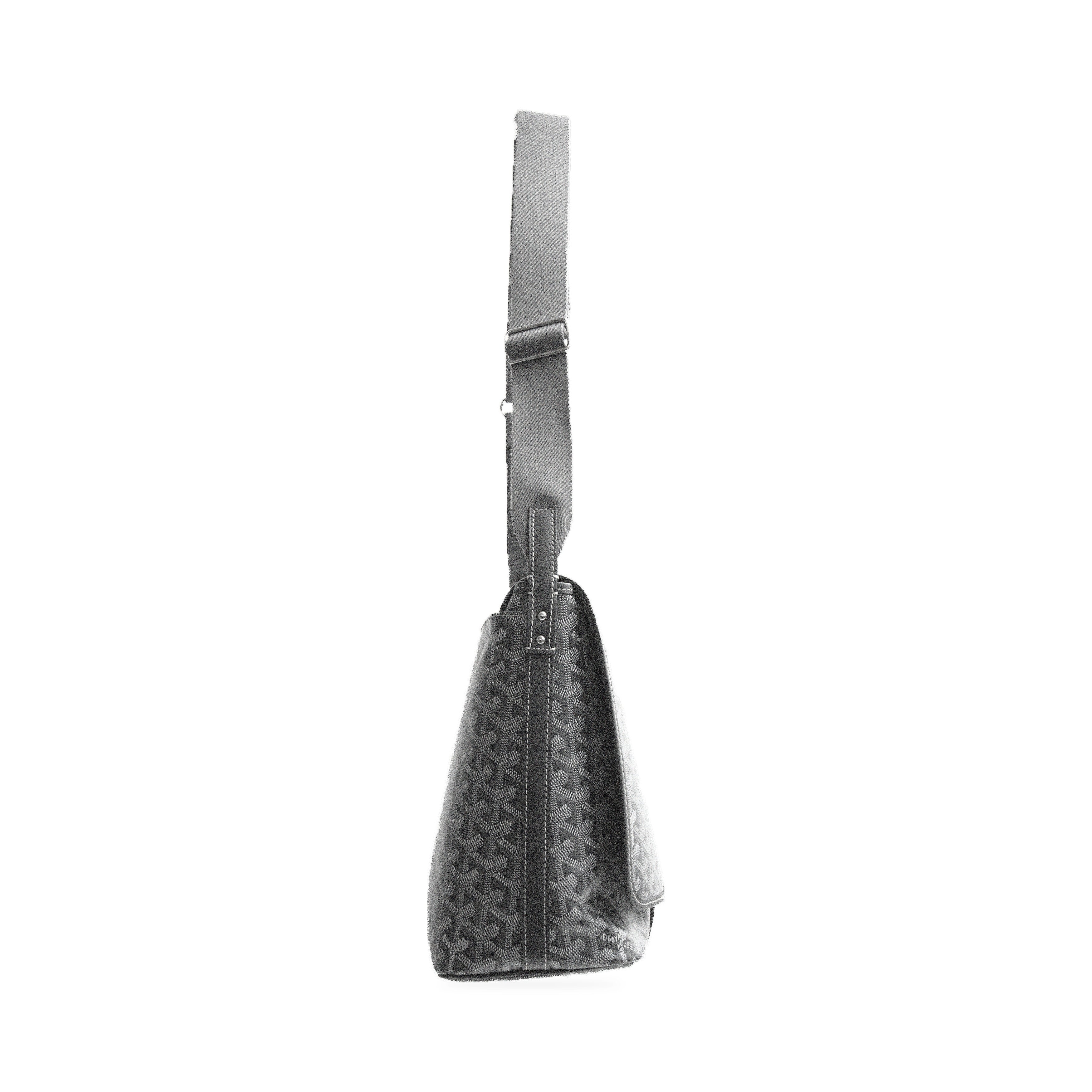 Goyard Capétien MM messenger bag in grey — left side