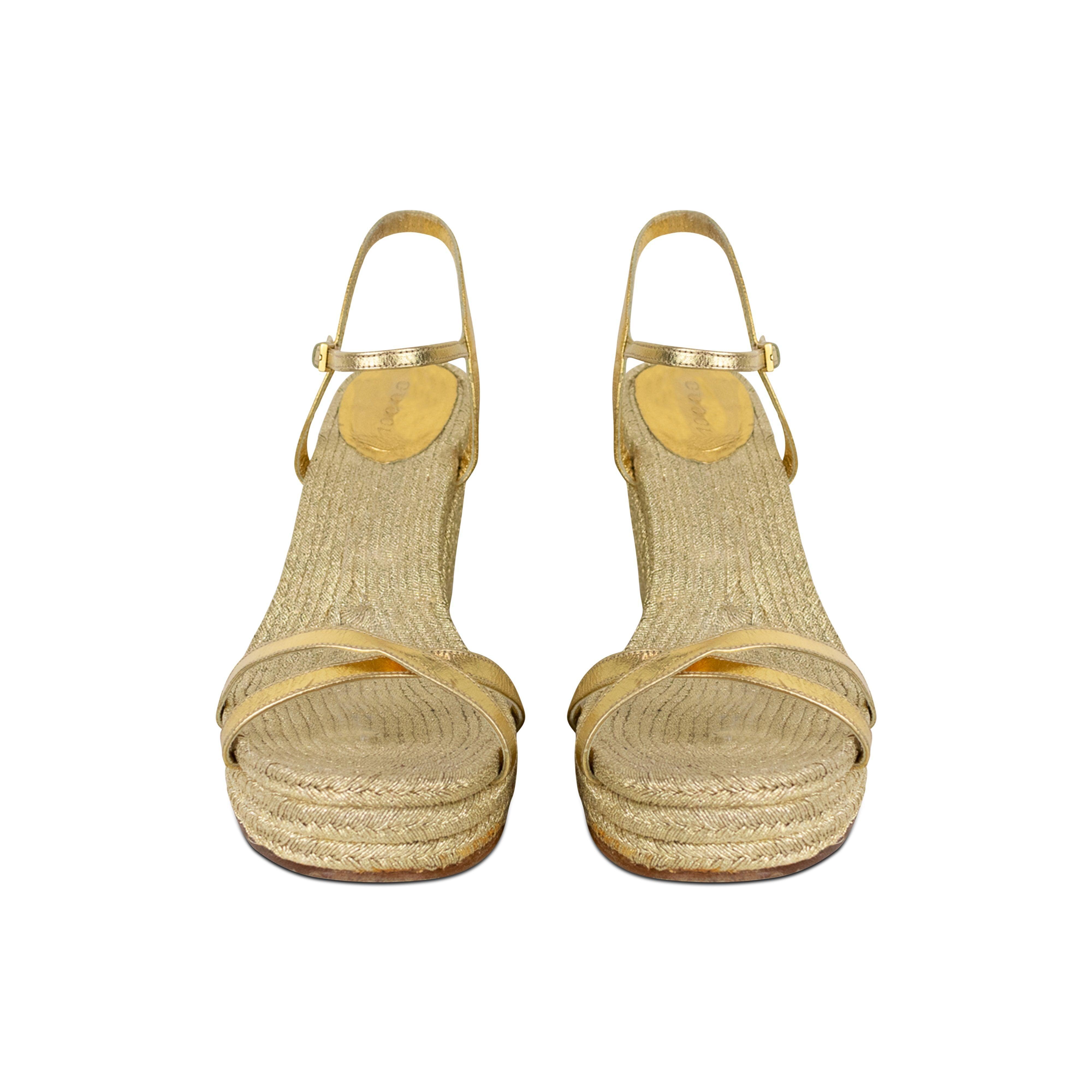 Gucci Gold Wedges - 39.5 - Fashionably Yours