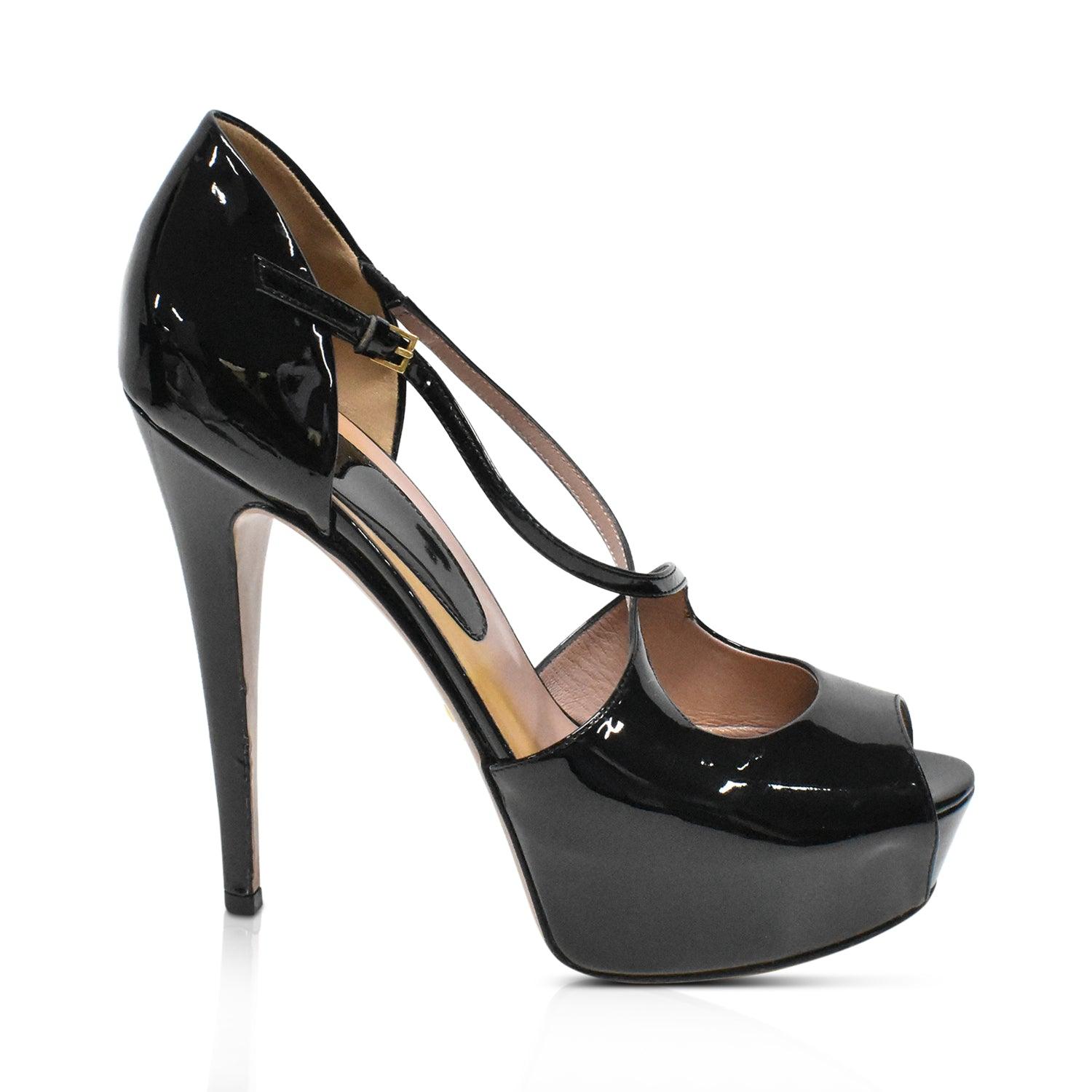 Gucci Peep-Toe Heels - Women's 38.5 - Fashionably Yours