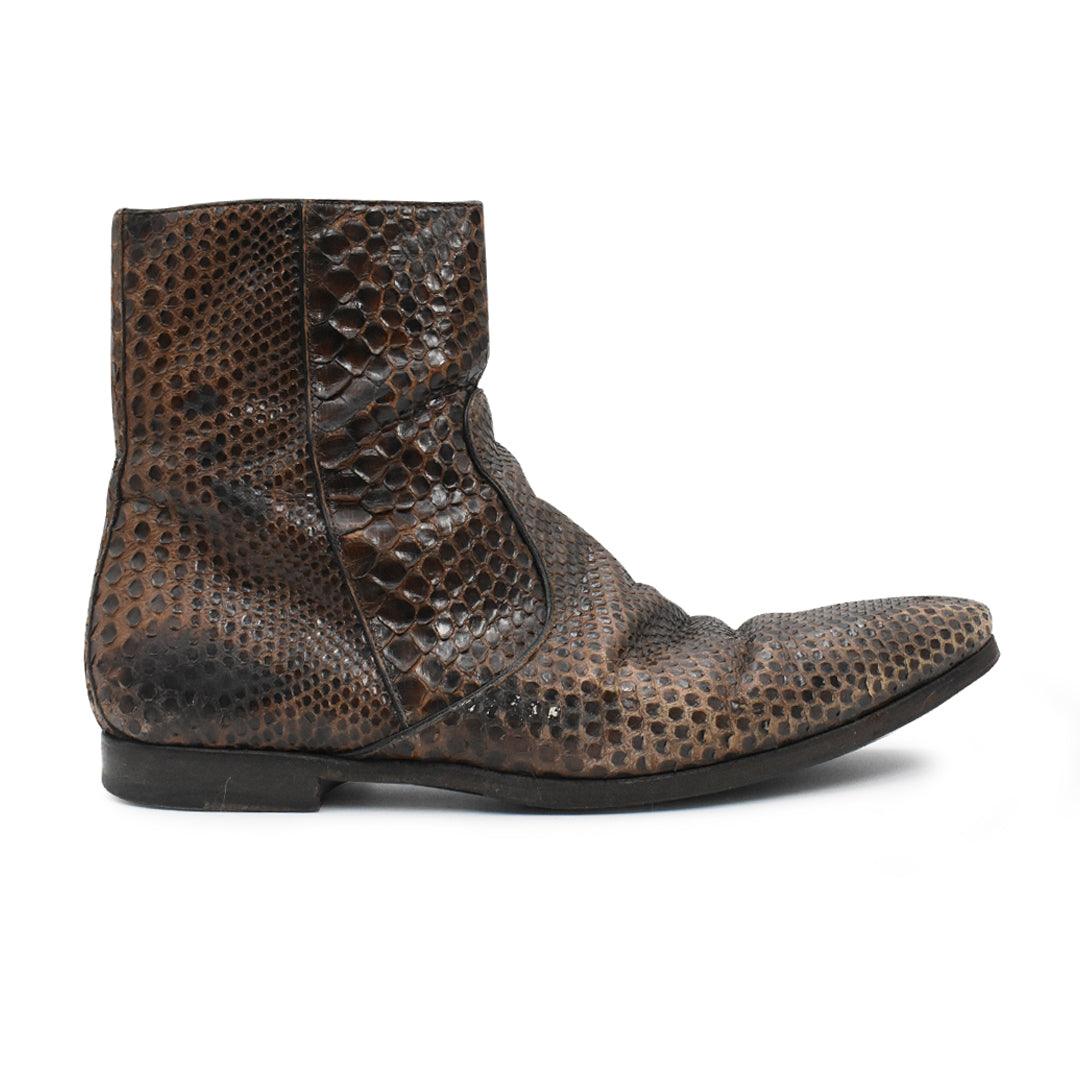 Gucci Snakeskin Boots - Men's 7 - Fashionably Yours