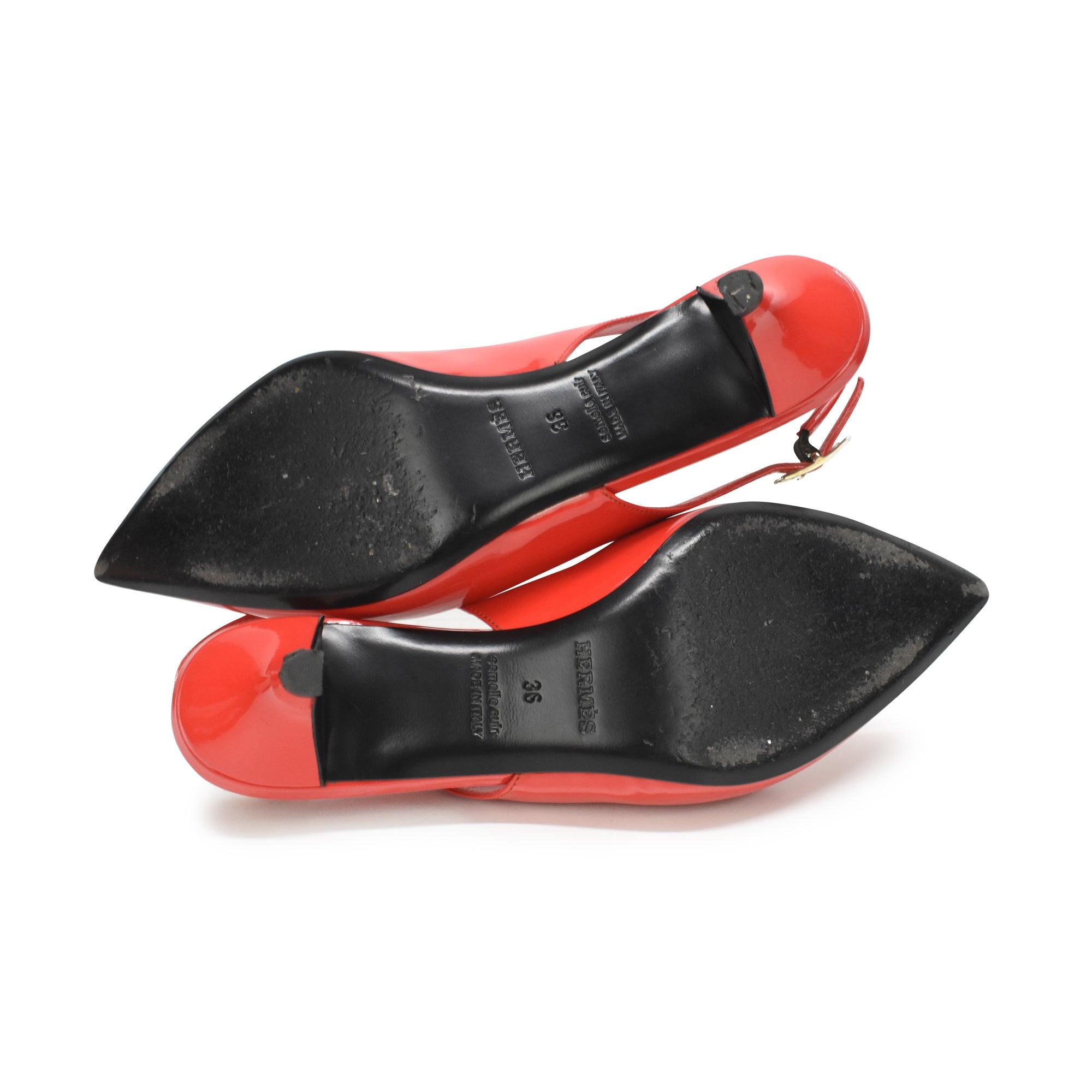 Hermes Slingback Heels Women s 36