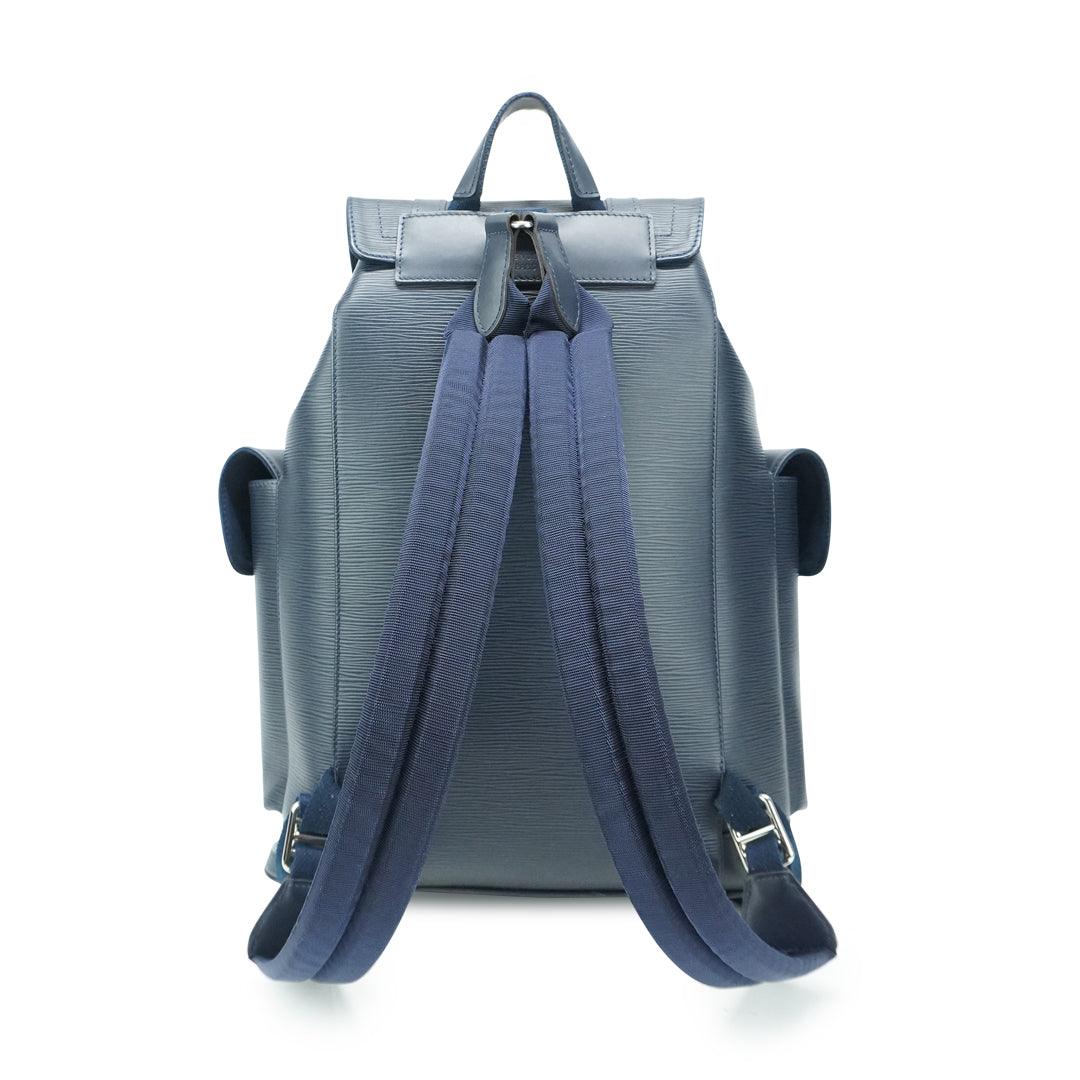 louis vuitton blue fleece backpack Louis Vuitton 'Christopher MM' Backpack – Fashionably Yours