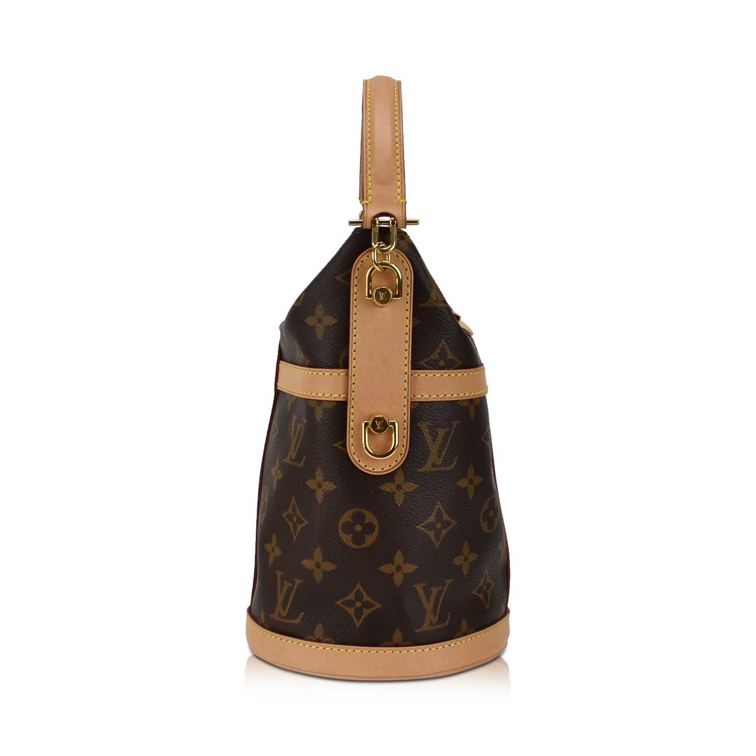 LOUIS VUITTON Monogram Canvas Duffle Shoulder Bag Brown