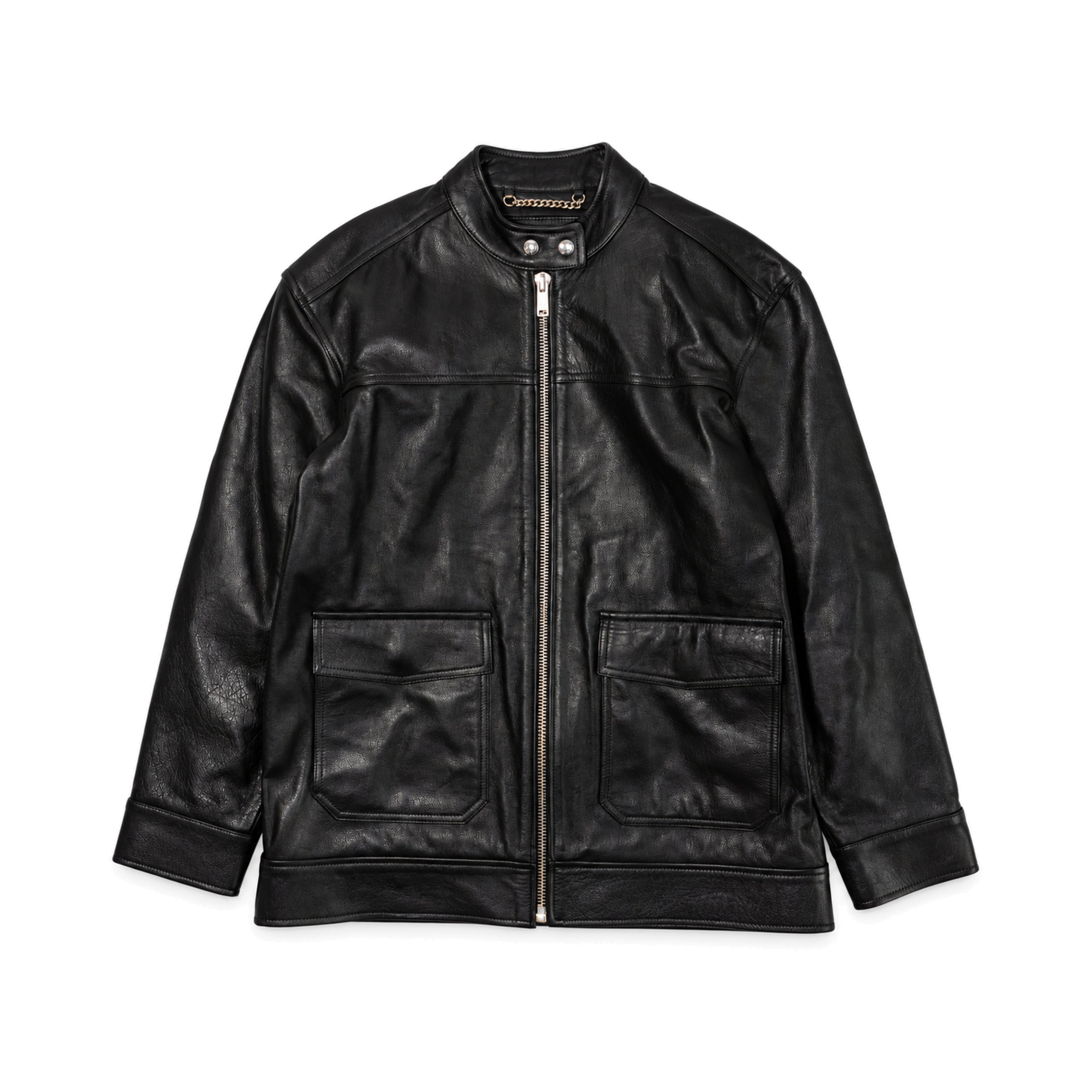 Anine Bing Black Leather Jacket front