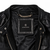 Anine Bing Black Leather Jacket label detail