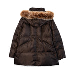 Balmain Brown Fur Trim Parka back