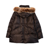 Balmain Brown Fur Trim Parka back
