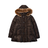 Balmain Brown Fur Trim Parka front