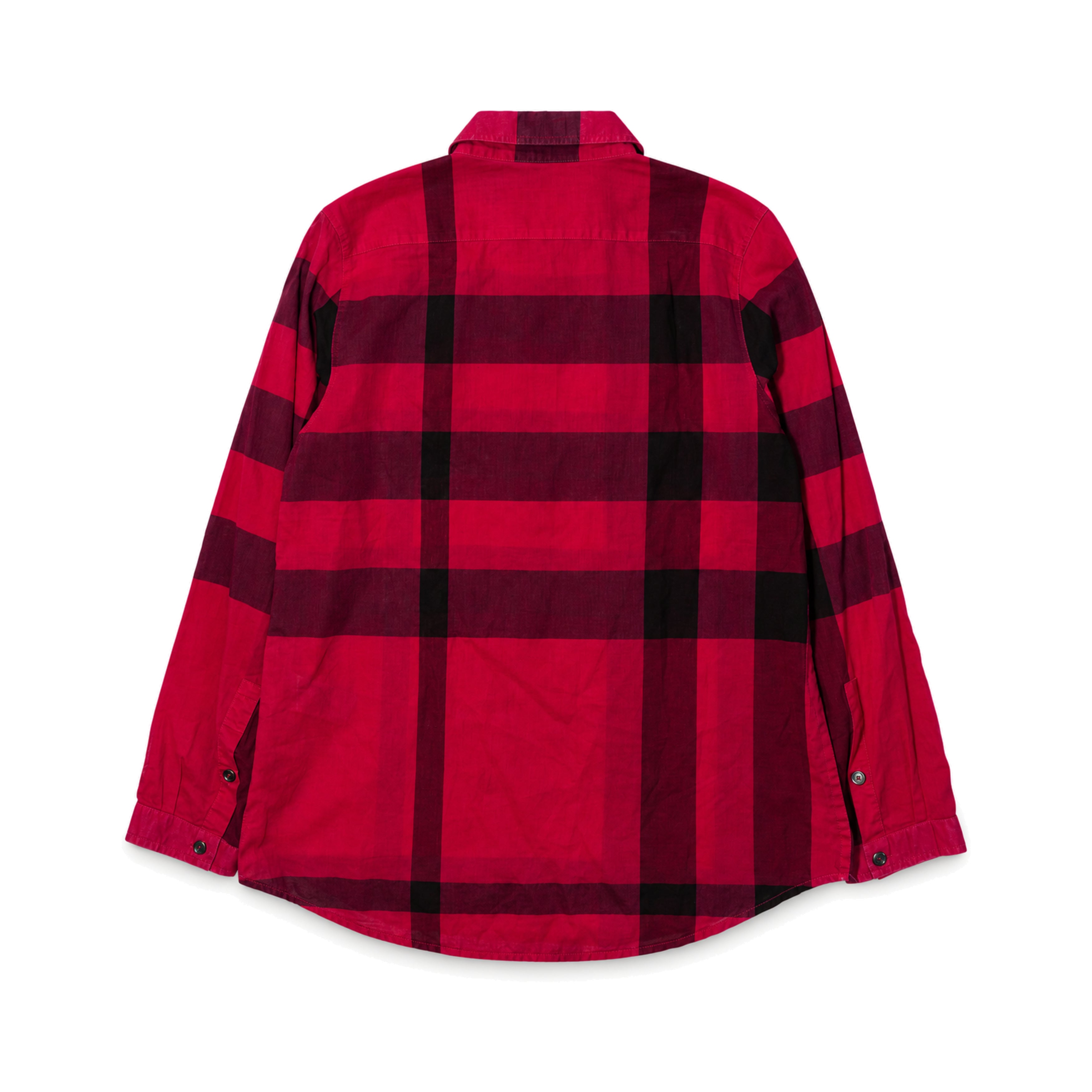 Burberry Red Black Check Shirt back