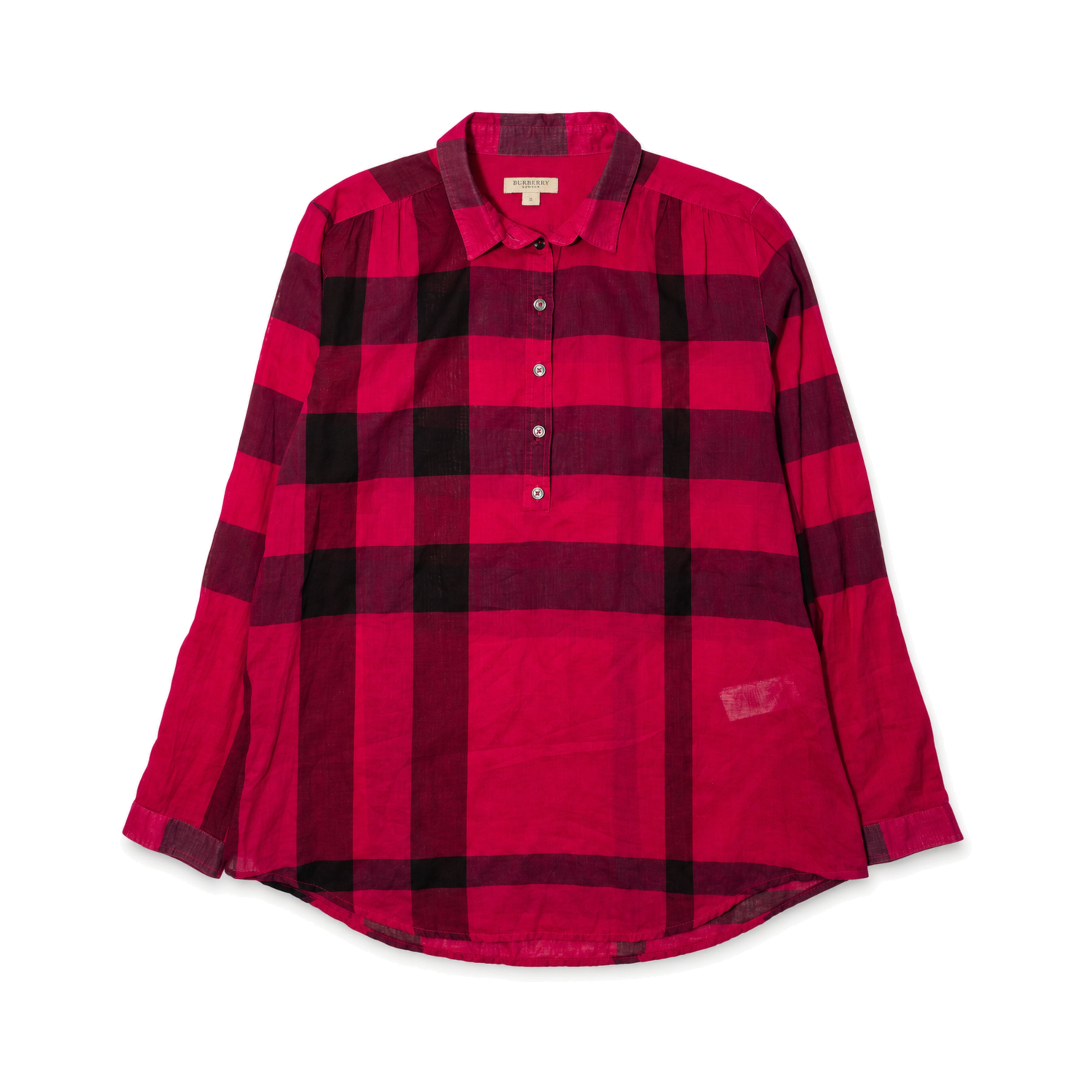 Burberry Red Black Check Shirt front