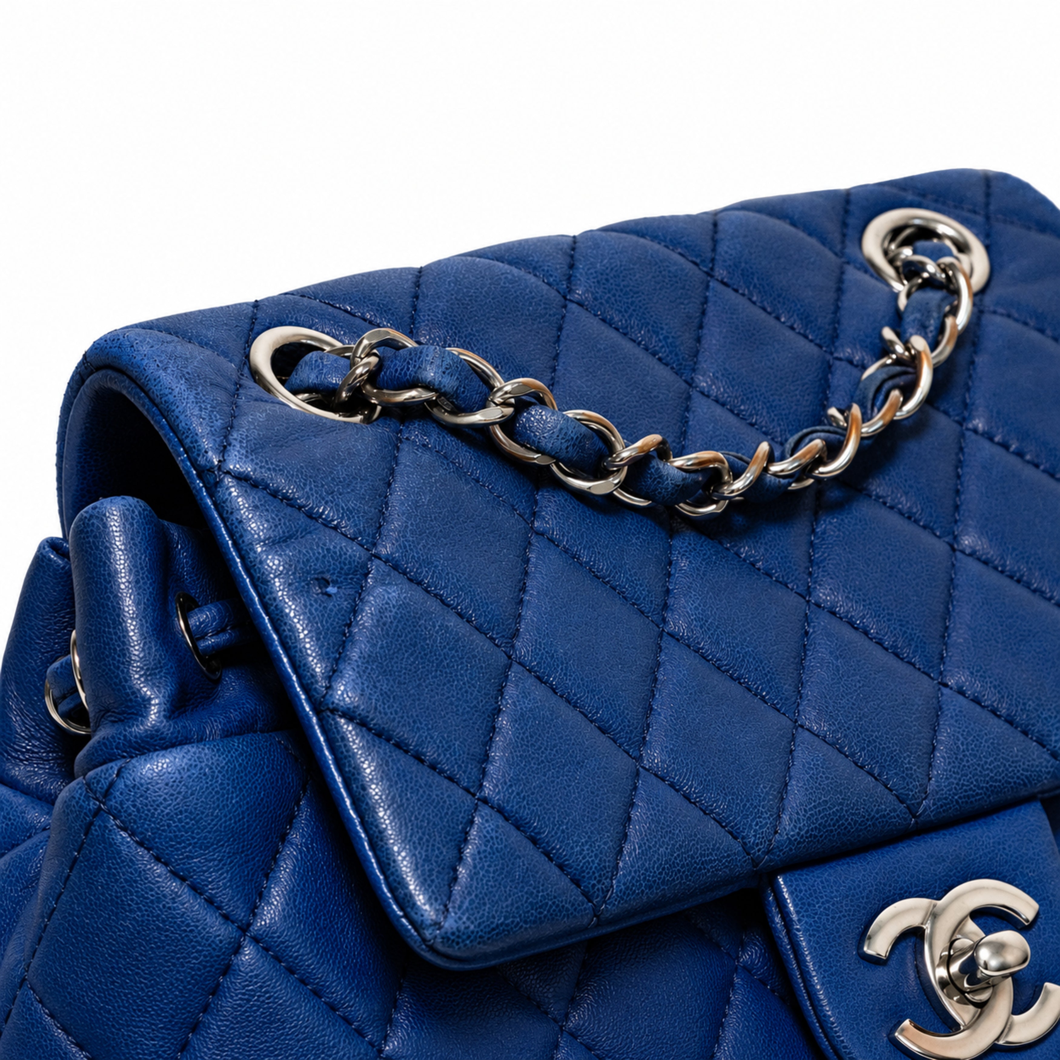 Chanel Blue Quilted Leather Backpack detail 4