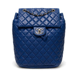 Chanel Blue Quilted Leather Backpack front