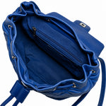 Chanel Blue Quilted Leather Backpack interior