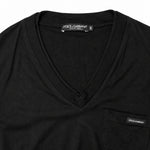 Dolce and Gabbana Black V Neck T Shirt label detail