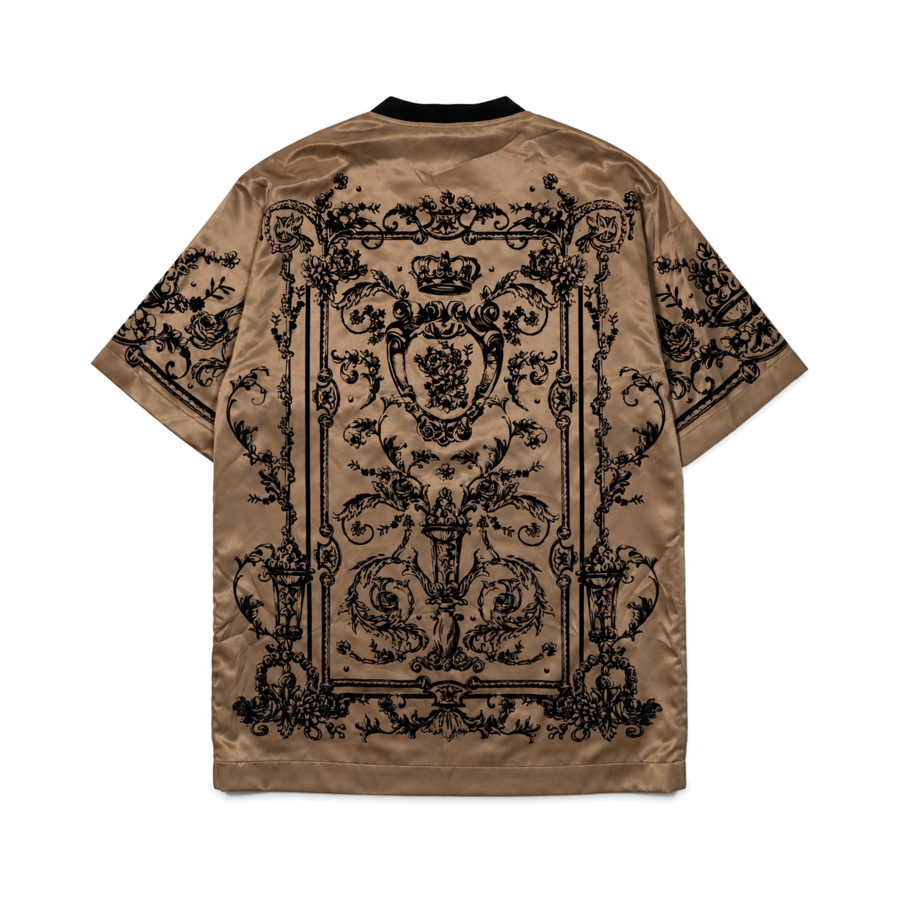 Dolce and Gabbana Tan Black Printed T Shirt back