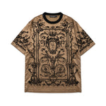 Dolce and Gabbana Tan Black Printed T Shirt front