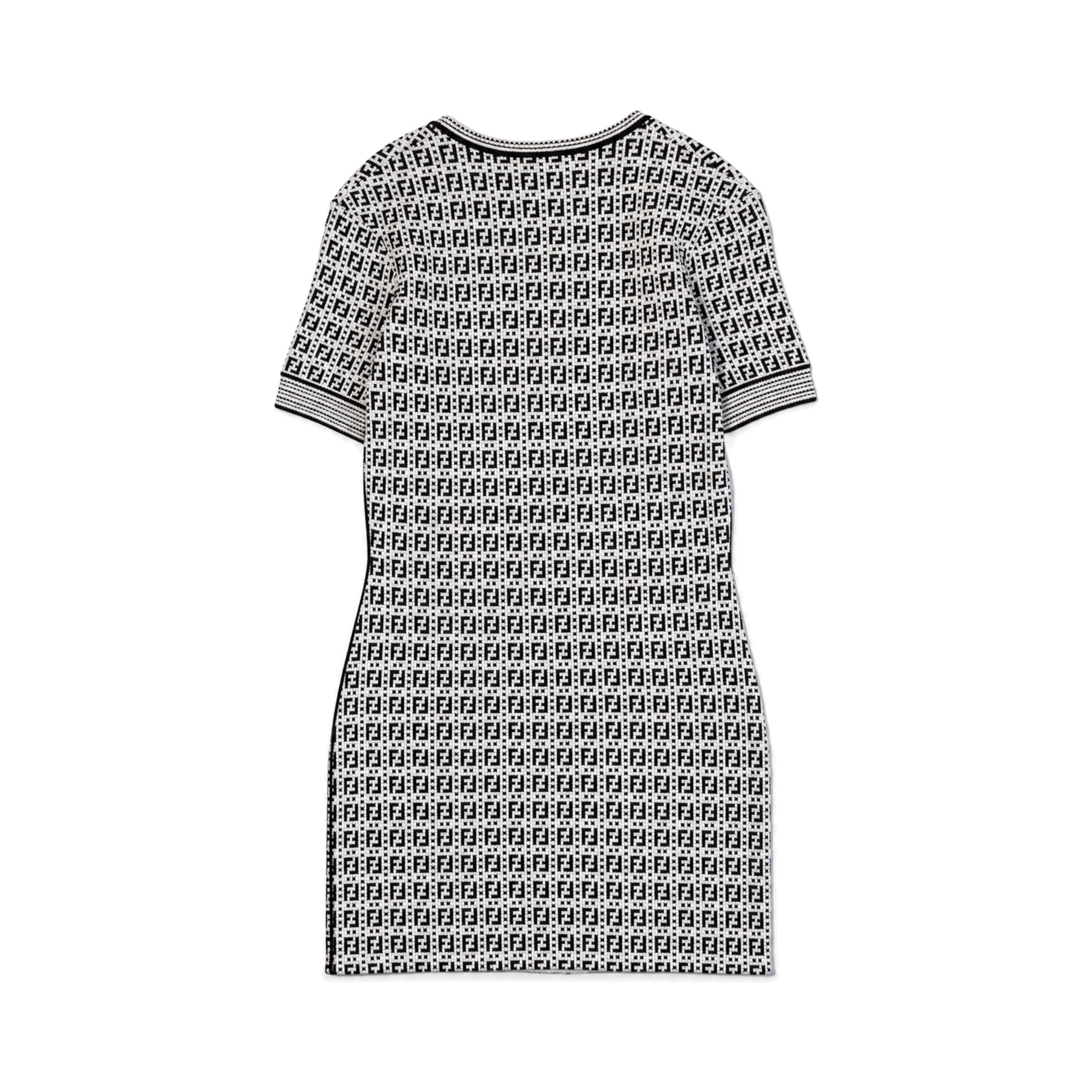 Fendi Black White Monogram Dress back