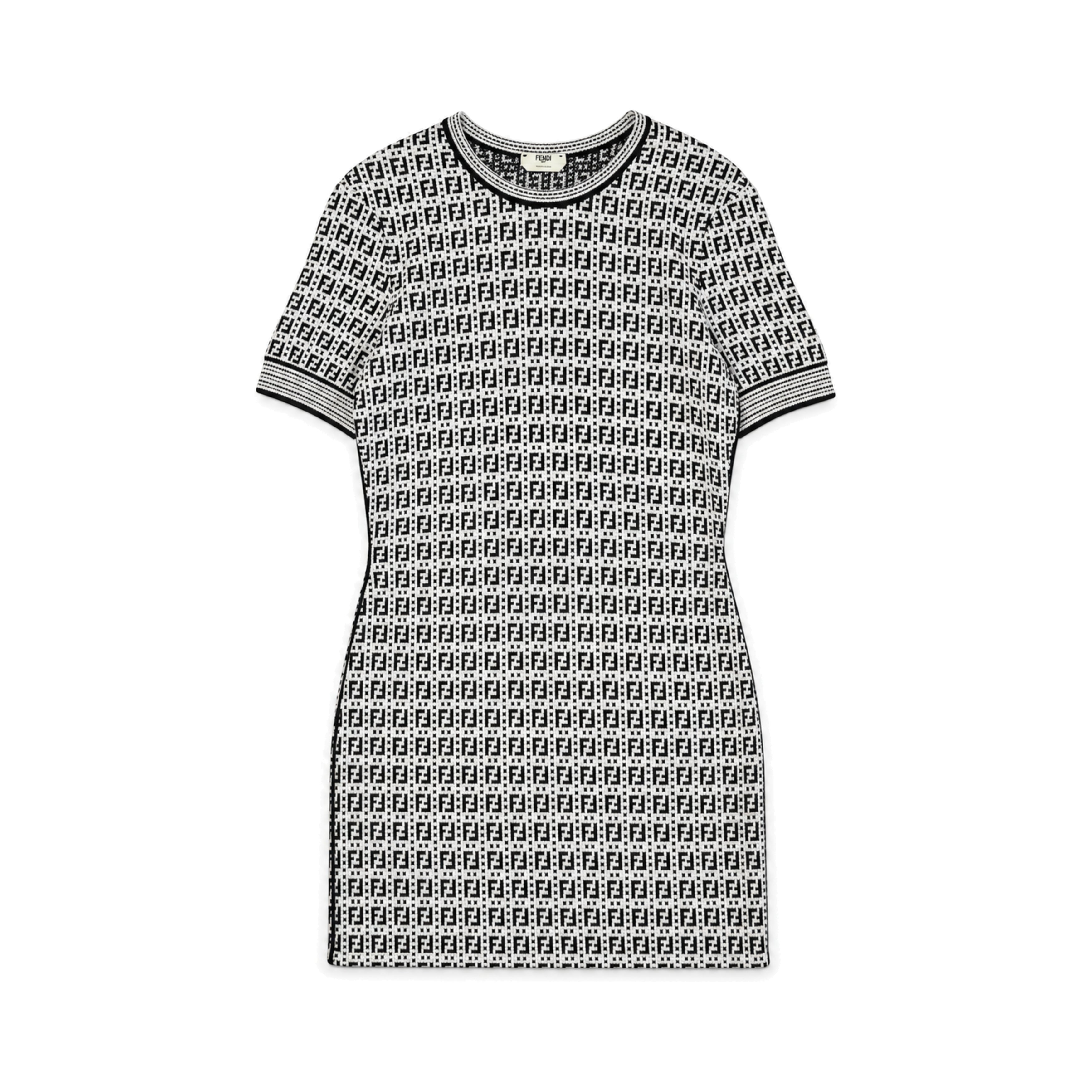 Fendi Black White Monogram Dress front