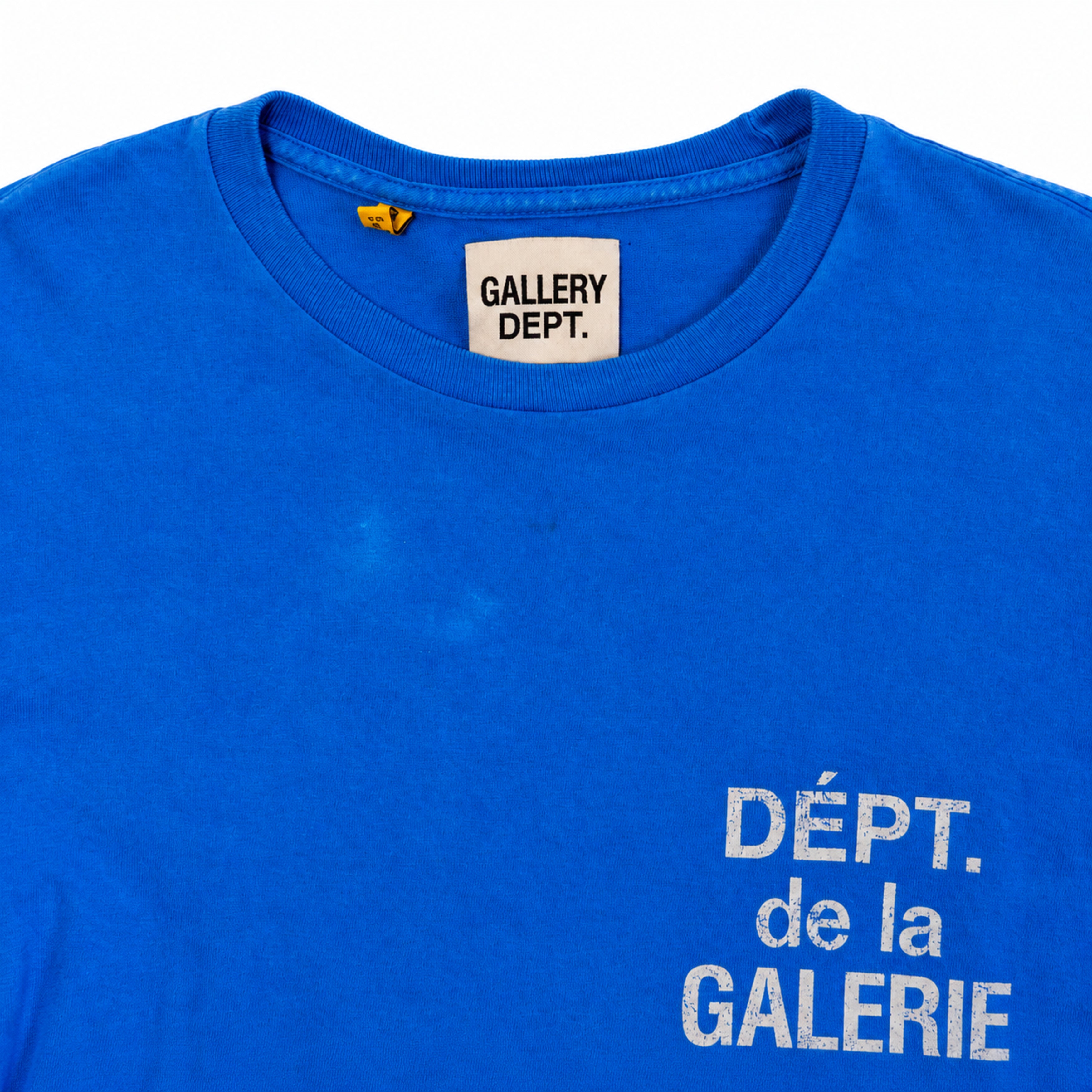 Gallery Dept Blue T Shirt label detail