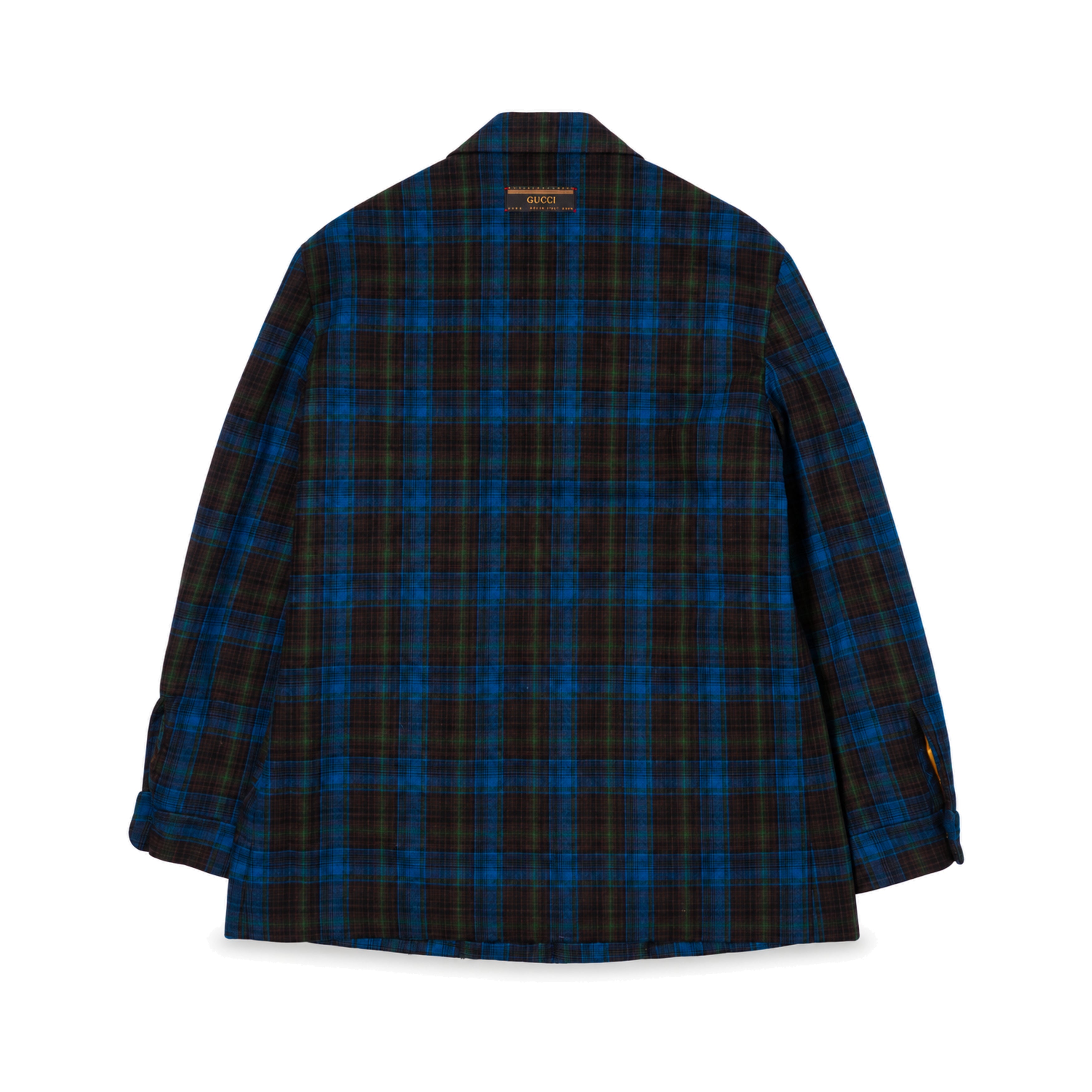 Gucci Blue Green Check Jacket back