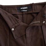 Jacquemus Brown Cargo Trousers label detail