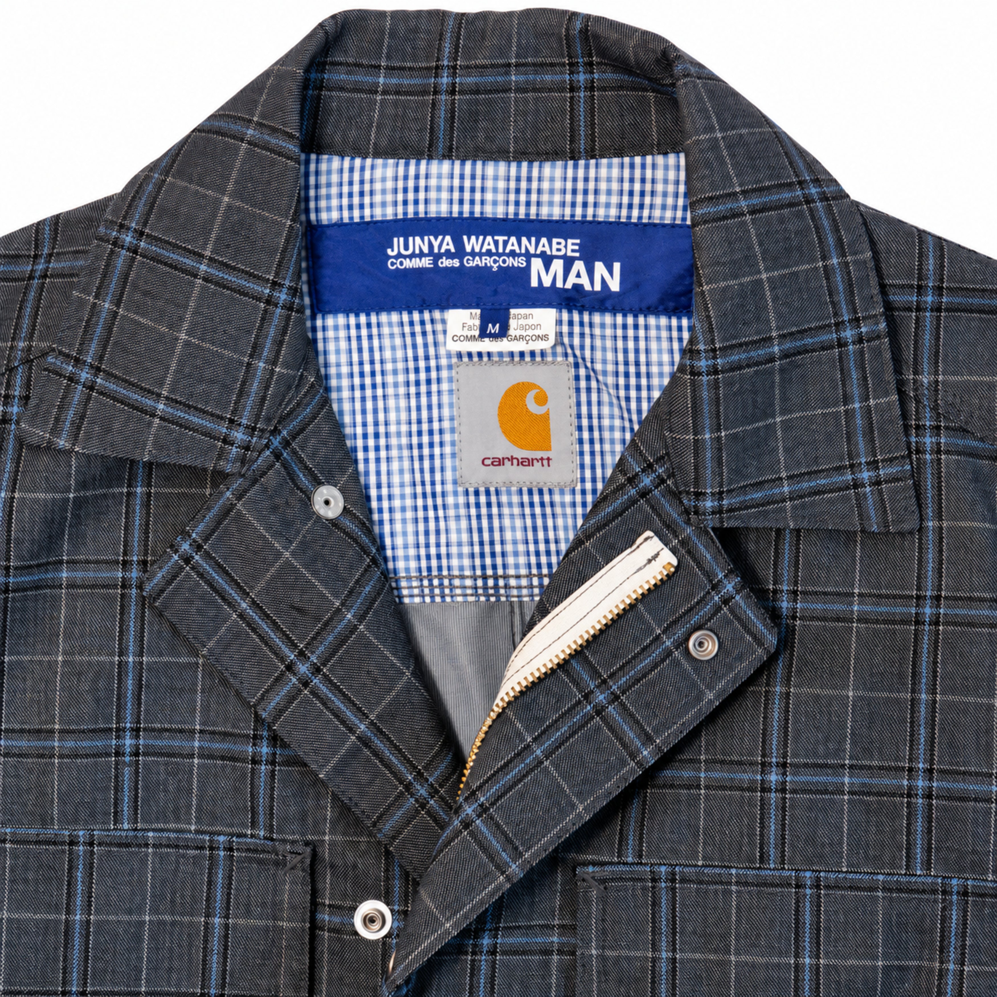 Junya Watanabe Carhartt Grey Check Jacket label detail