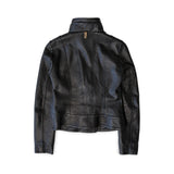 Mackage Black Leather Jacket back 2