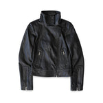 Mackage Black Leather Jacket front 3