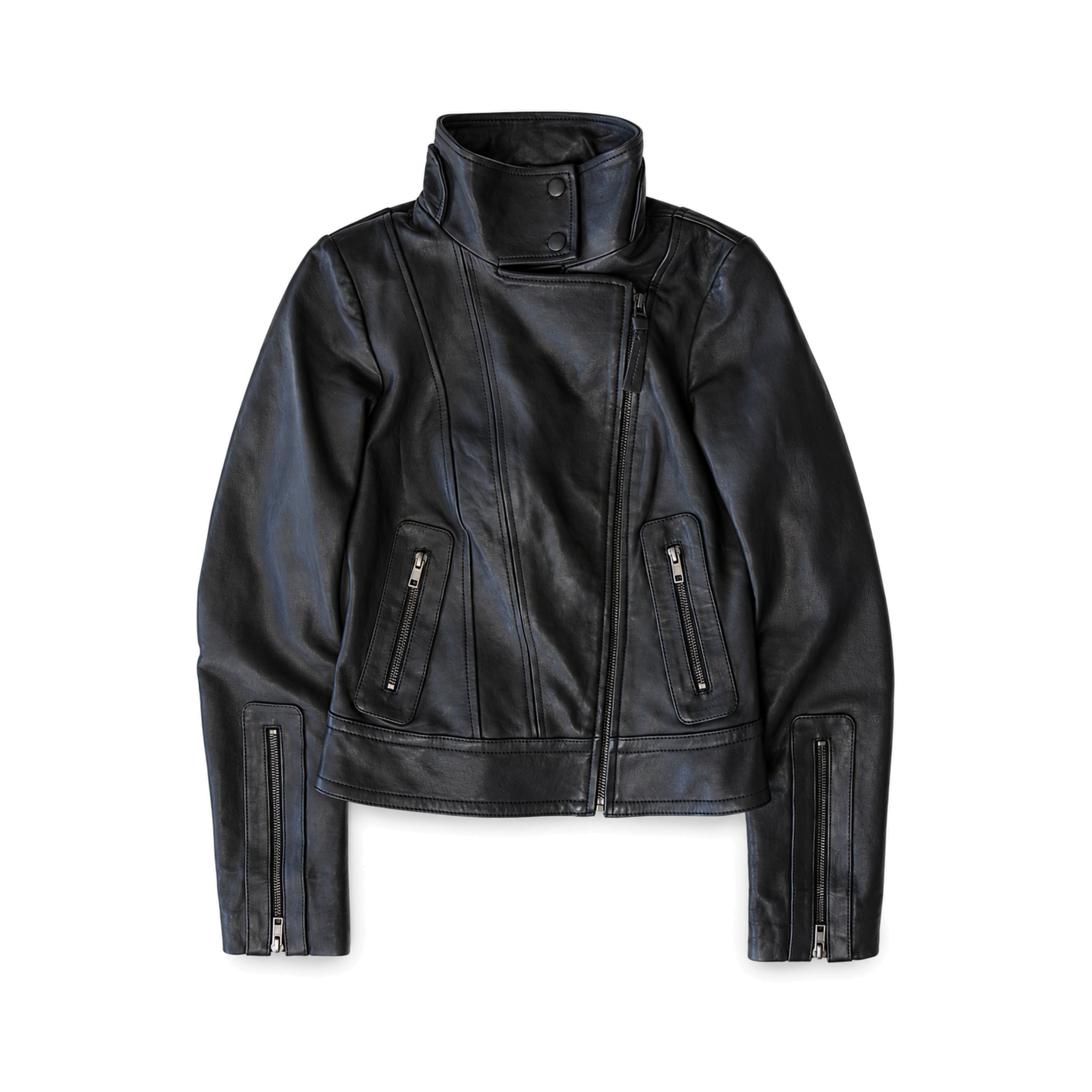 Mackage Black Leather Jacket front 3