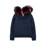 Moose Knuckles Navy Pink Fur Jacket back