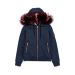 Moose Knuckles Navy Pink Fur Jacket front