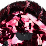 Moose Knuckles Navy Pink Fur Jacket label detail