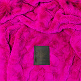 Mr and Mrs Italy Olive Pink Fur Parka label detail