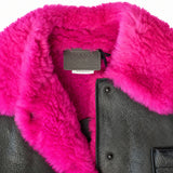 Prada Black Pink Shearling Vest label detail 2