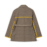 Salvatore Ferragamo Beige Black Monogram Jacket back