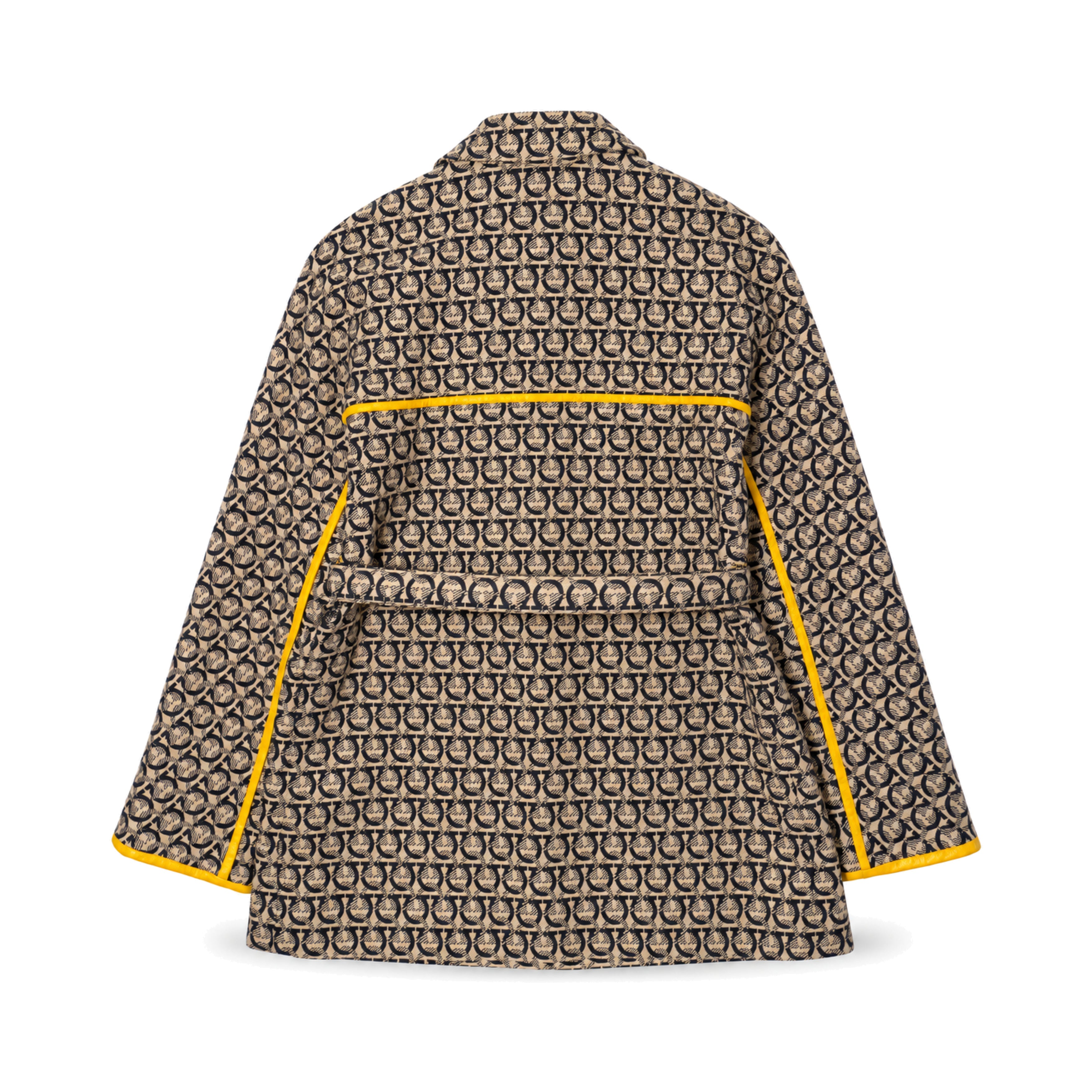 Salvatore Ferragamo Beige Black Monogram Jacket back