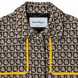 Salvatore Ferragamo Beige Black Monogram Jacket label detail